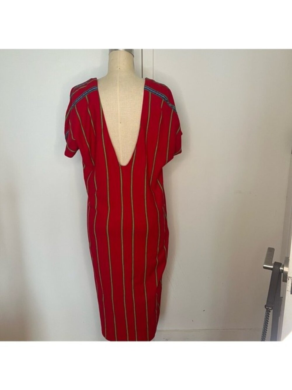 NWT ZARA Red Kaftan Midi Dress Size Small - Picture 5 of 6